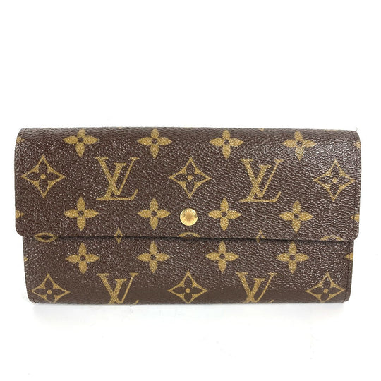 LOUIS VUITTON Long Wallet Purse M61726 Monogram canvas Brown Monogram Portomon Credit Women Used Authentic