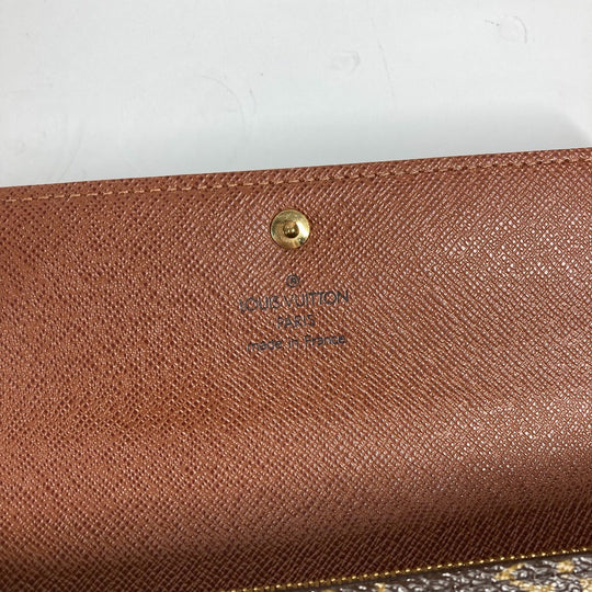 LOUIS VUITTON Long Wallet Purse M61726 Monogram canvas Brown Monogram Portomon Credit Women Used Authentic