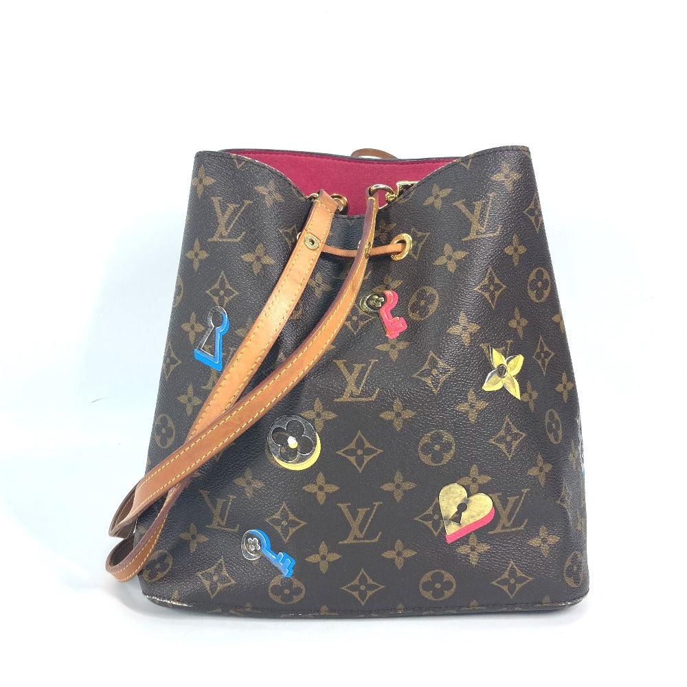 LOUIS VUITTON Shoulder Bag M44369 Monogram canvas Brown Monogram Love Block Neonoe Women Used Authentic