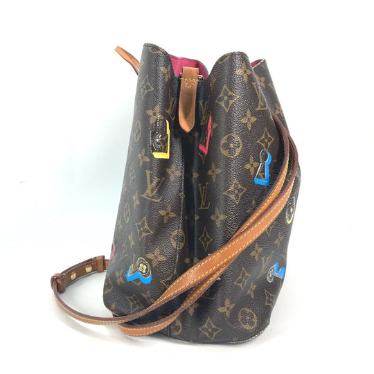 LOUIS VUITTON Shoulder Bag M44369 Monogram canvas Brown Monogram Love Block Neonoe Women Used Authentic