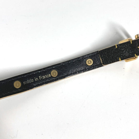 LOUIS VUITTON bracelet M91844 Suhari leather black Suhari studs brasserie double tour Women Used Authentic