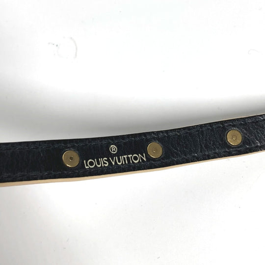 LOUIS VUITTON bracelet M91844 Suhari leather black Suhari studs brasserie double tour Women Used Authentic