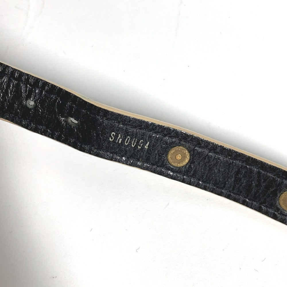LOUIS VUITTON bracelet M91844 Suhari leather black Suhari studs brasserie double tour Women Used Authentic