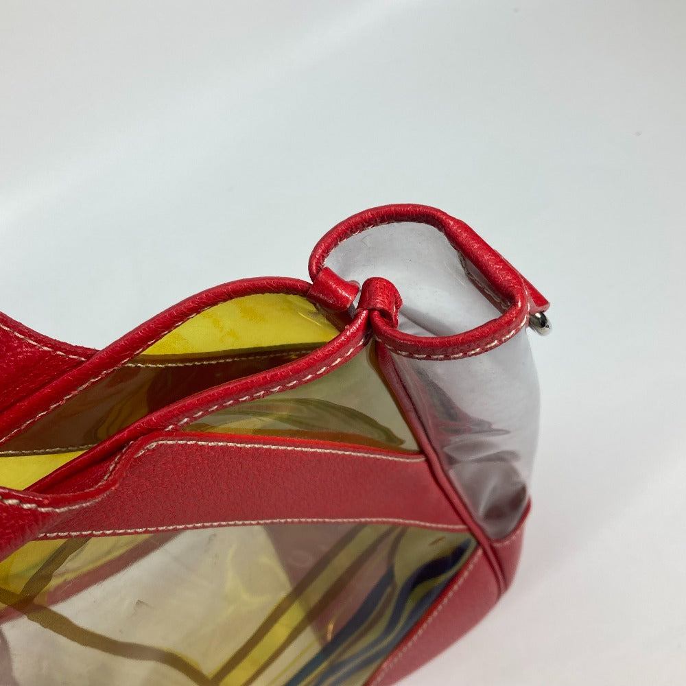 PRADA Shoulder Bag Plastics, Leather Red Plastics Bags logo Women Used Authentic