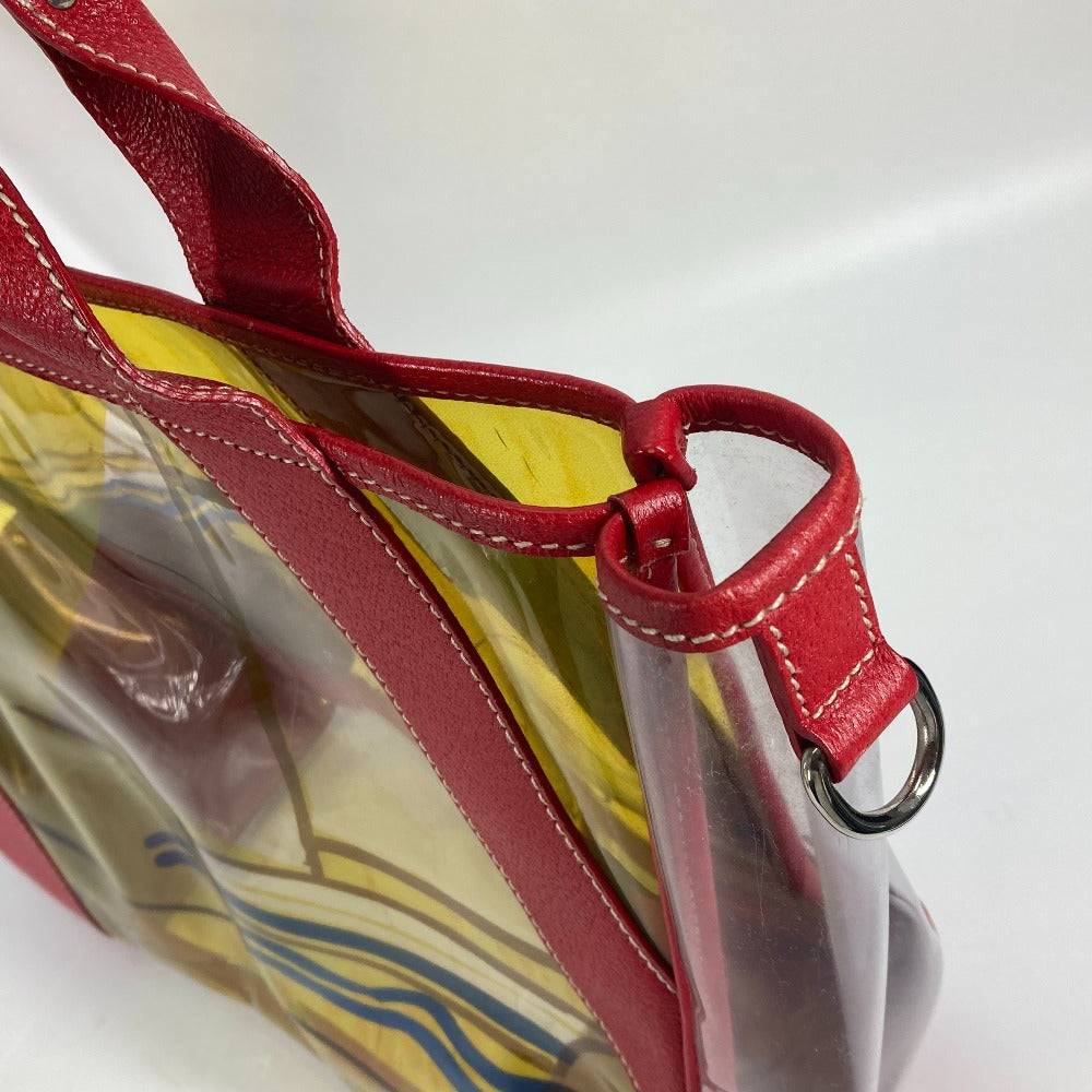 PRADA Shoulder Bag Plastics, Leather Red Plastics Bags logo Women Used Authentic