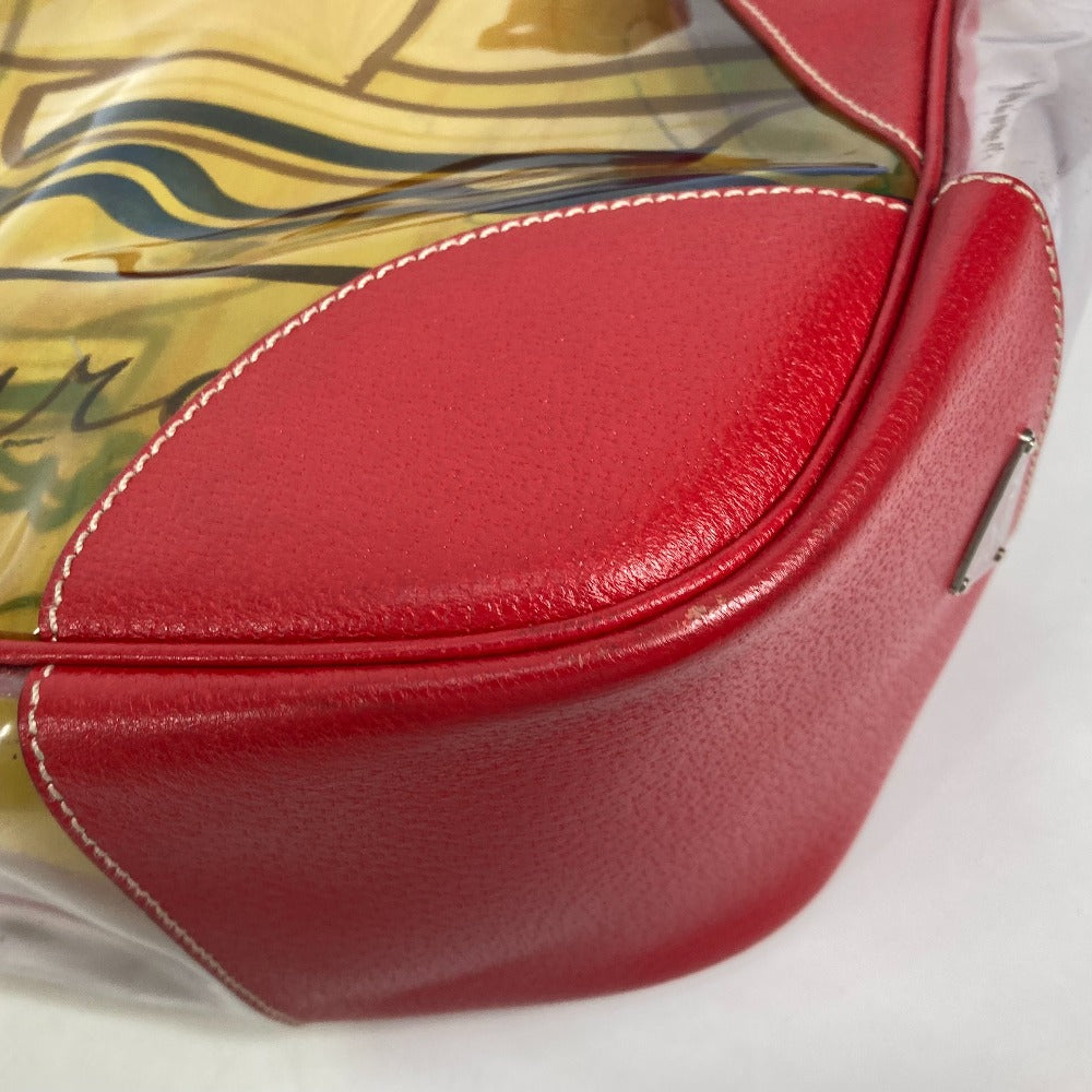 PRADA Shoulder Bag Plastics, Leather Red Plastics Bags logo Women Used Authentic