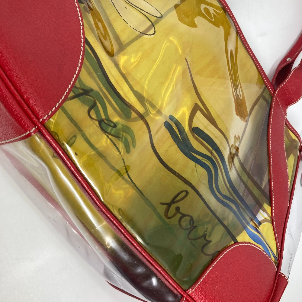 PRADA Shoulder Bag Plastics, Leather Red Plastics Bags logo Women Used Authentic