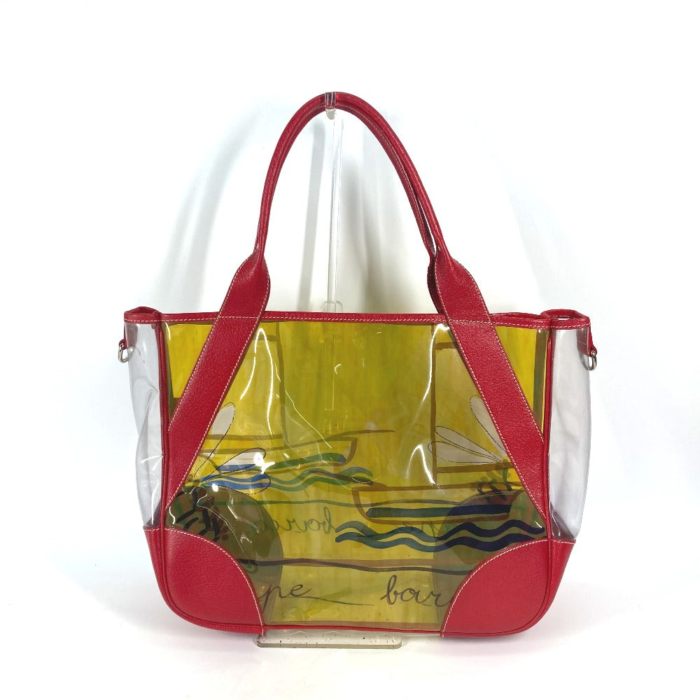 PRADA Shoulder Bag Plastics, Leather Red Plastics Bags logo Women Used Authentic