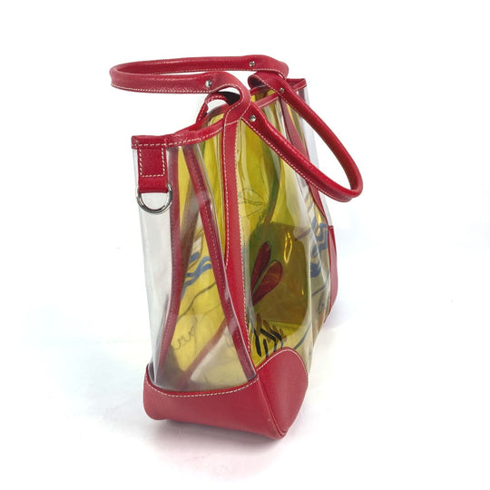 PRADA Shoulder Bag Plastics, Leather Red Plastics Bags logo Women Used Authentic