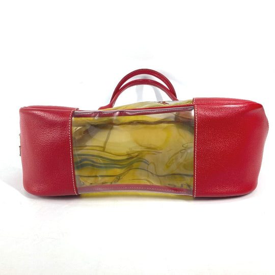 PRADA Shoulder Bag Plastics, Leather Red Plastics Bags logo Women Used Authentic