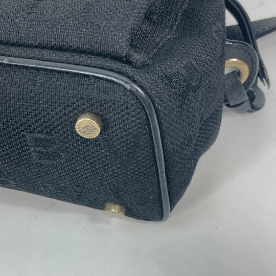 BVLGARI Handbag Leather / canvas black Bag Shoulder Bag Tote Bag Logo mania Women Used Authentic