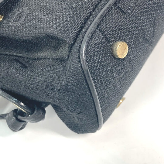 BVLGARI Handbag Leather / canvas black Bag Shoulder Bag Tote Bag Logo mania Women Used Authentic