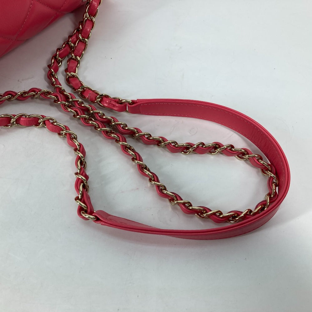 CHANEL Shoulder Bag leather pink Round Chain CC COCO Mark Women Used Authentic