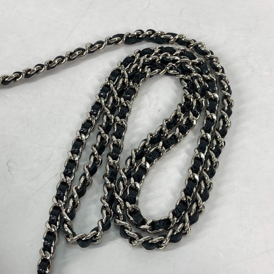 CHANEL Long Wallet Purse AP0250 Caviar skin black Quilting CC Matelasse COCO Mark Classic Chain Wallet Women Used Authentic