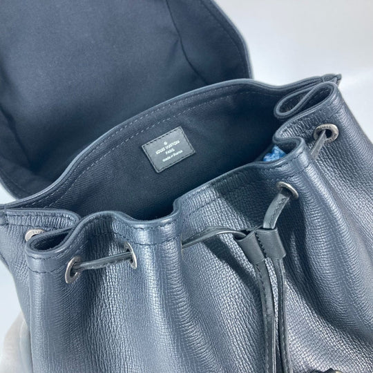 LOUIS VUITTON Backpack M54960 Utah leather Navy Utah Canyon Backpack mens Used Authentic