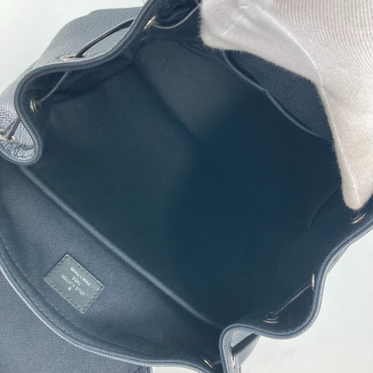 LOUIS VUITTON Backpack M54960 Utah leather Navy Utah Canyon Backpack mens Used Authentic