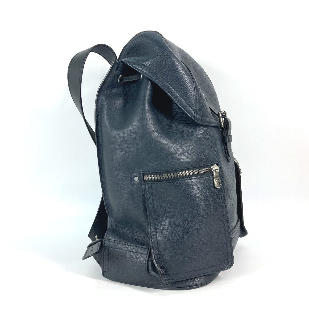 LOUIS VUITTON Backpack M54960 Utah leather Navy Utah Canyon Backpack mens Used Authentic