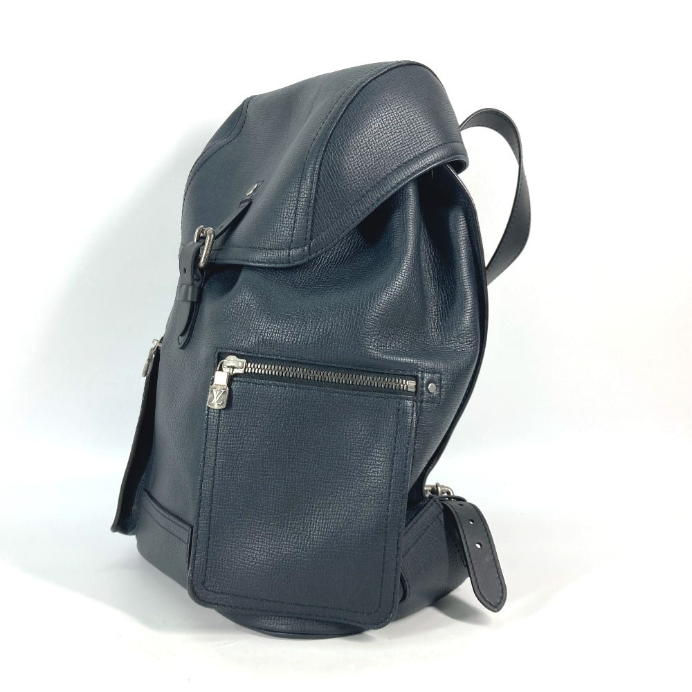 LOUIS VUITTON Backpack M54960 Utah leather Navy Utah Canyon Backpack mens Used Authentic