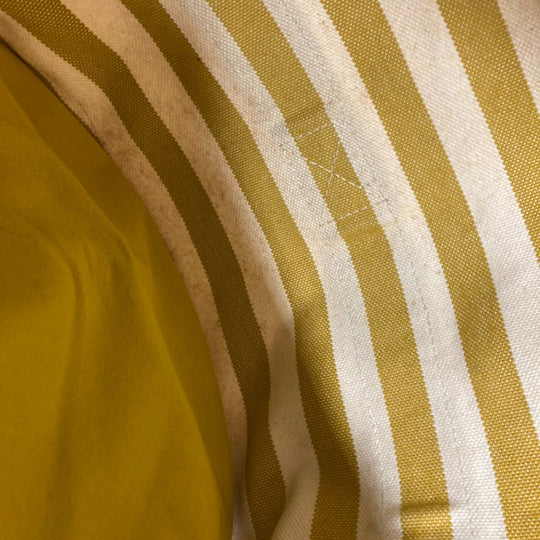 HERMES Tote Bag canvas yellow With porch Cannes MM Stripes Women Used Authentic