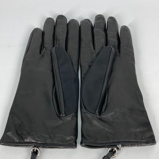 PRADA gloves lambskin black Glove mens 8 Used Authentic