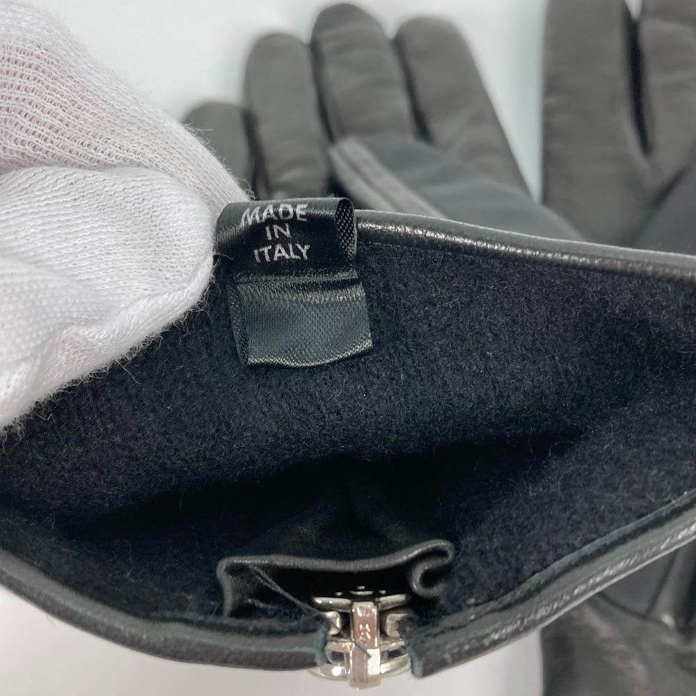 PRADA gloves lambskin black Glove mens 8 Used Authentic