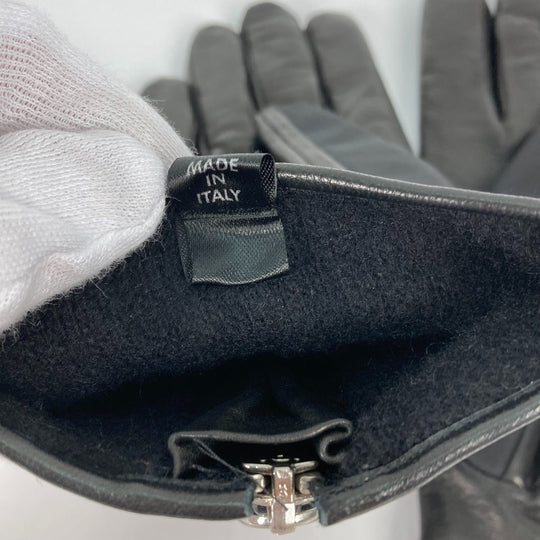 PRADA gloves lambskin black Glove mens 8 Used Authentic