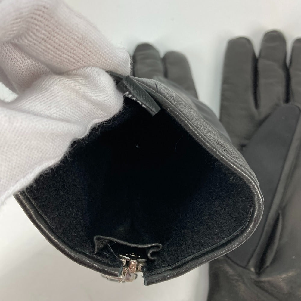 PRADA gloves lambskin black Glove mens 8 Used Authentic