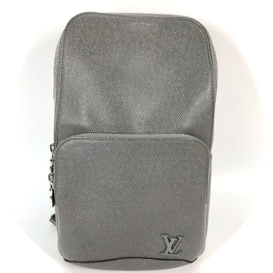 LOUIS VUITTON Sling bag M30951 Taiga Leather gray Taiga Avenue Sling Bag mens Used Authentic
