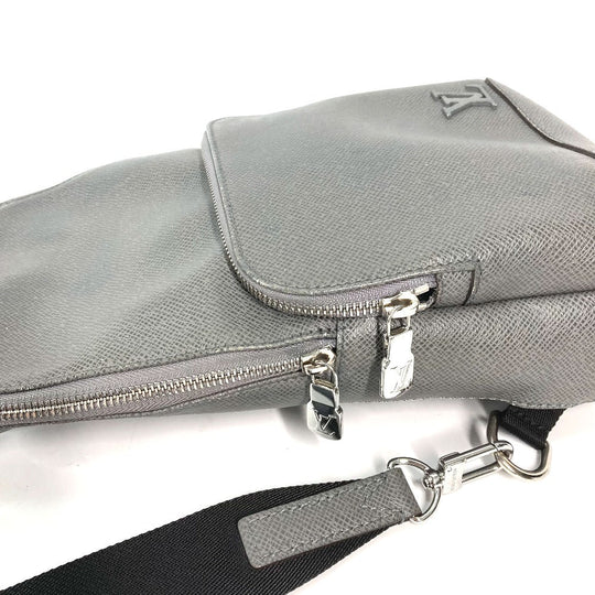 LOUIS VUITTON Sling bag M30951 Taiga Leather gray Taiga Avenue Sling Bag mens Used Authentic