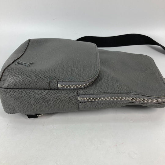 LOUIS VUITTON Sling bag M30951 Taiga Leather gray Taiga Avenue Sling Bag mens Used Authentic