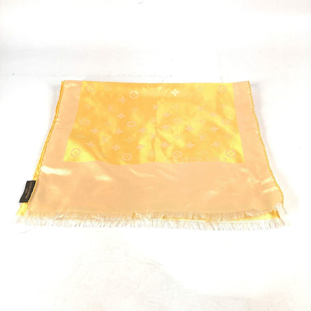 LOUIS VUITTON shawl silk yellow Monogram Women Used Authentic
