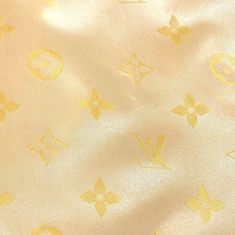 LOUIS VUITTON shawl silk yellow Monogram Women Used Authentic