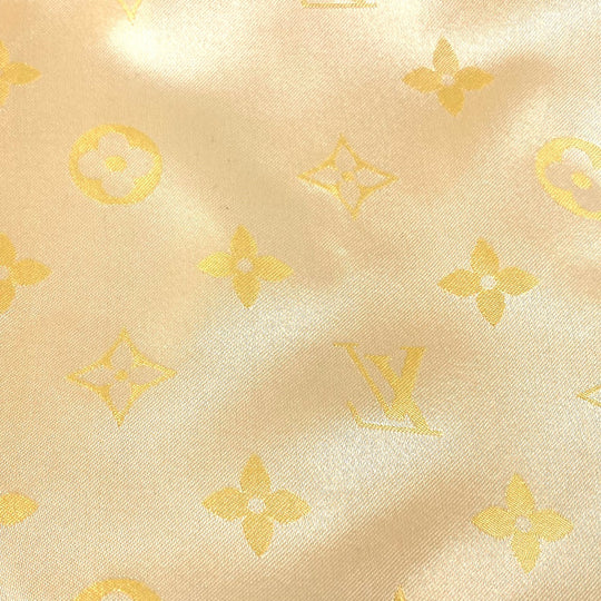 LOUIS VUITTON shawl silk yellow Monogram Women Used Authentic