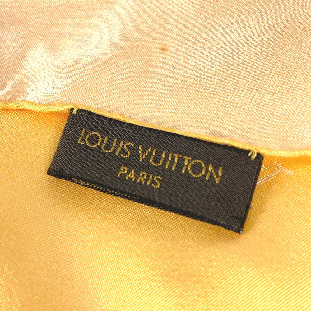 LOUIS VUITTON shawl silk yellow Monogram Women Used Authentic
