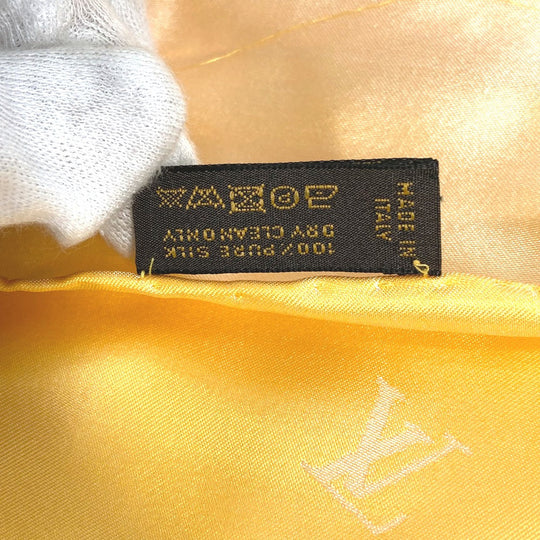 LOUIS VUITTON shawl silk yellow Monogram Women Used Authentic