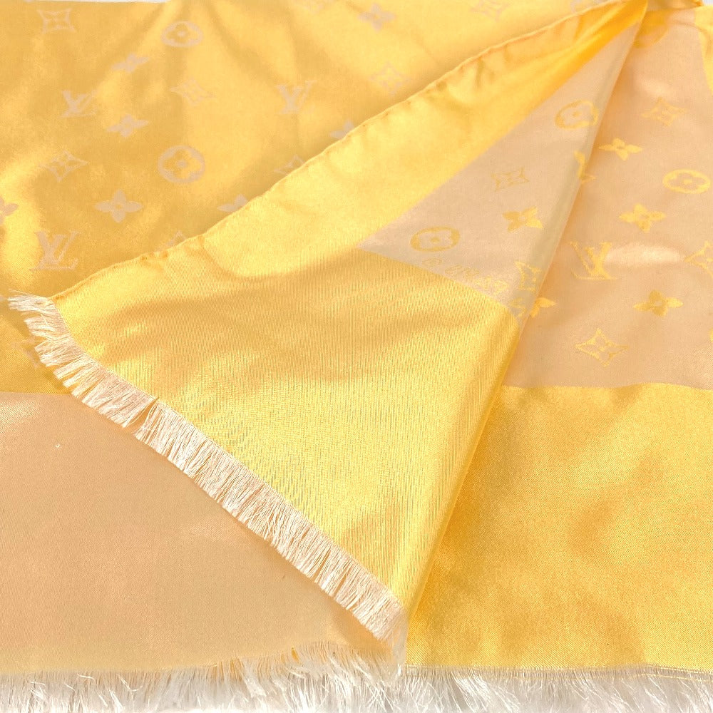 LOUIS VUITTON shawl silk yellow Monogram Women Used Authentic