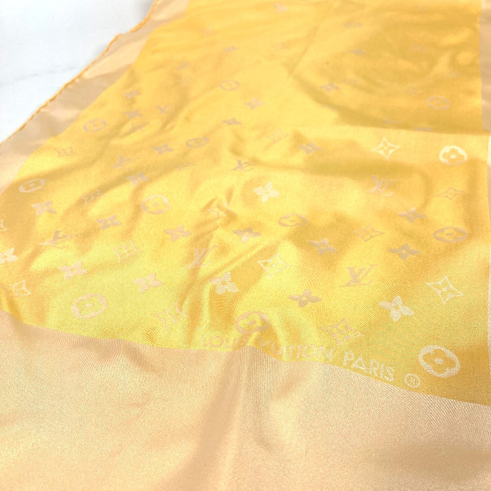 LOUIS VUITTON shawl silk yellow Monogram Women Used Authentic