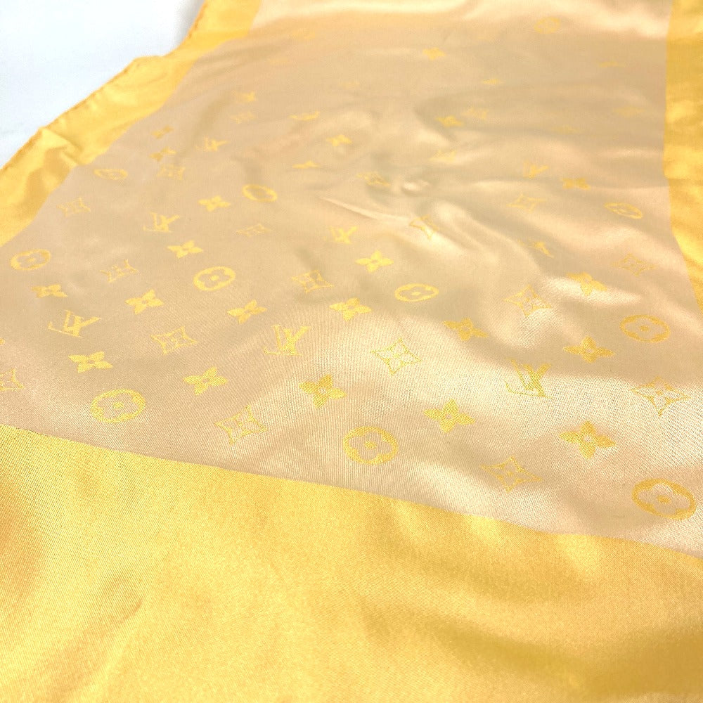 LOUIS VUITTON shawl silk yellow Monogram Women Used Authentic