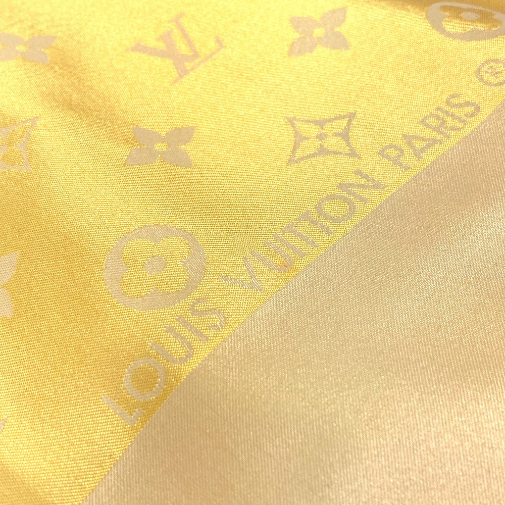 LOUIS VUITTON shawl silk yellow Monogram Women Used Authentic