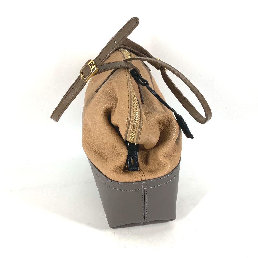 FENDI Shoulder Bag 8MN232 leather beige By color Celeria Women Used Authentic