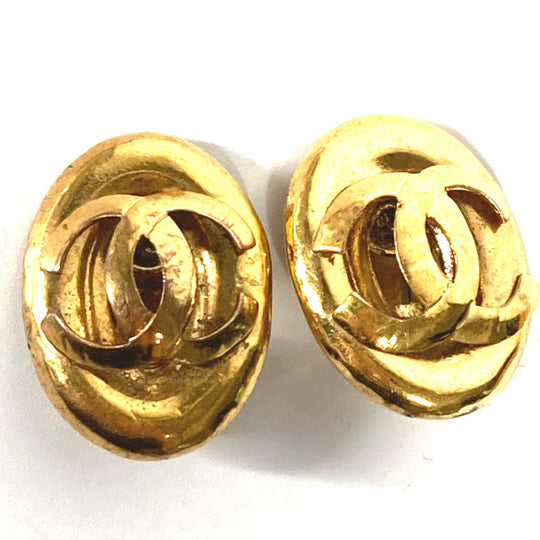 CHANEL Earring metal gold vintage CC COCO Mark Women Used Authentic
