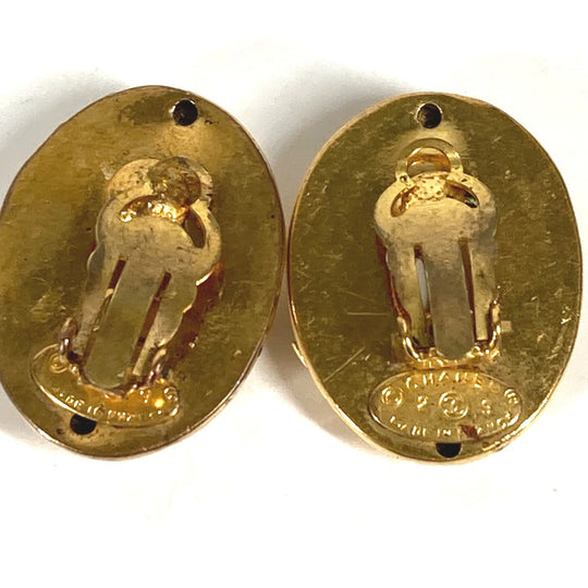 CHANEL Earring metal gold vintage CC COCO Mark Women Used Authentic