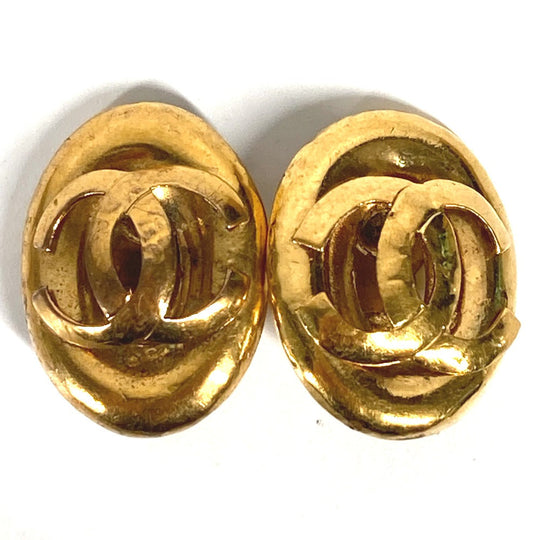 CHANEL Earring metal gold vintage CC COCO Mark Women Used Authentic