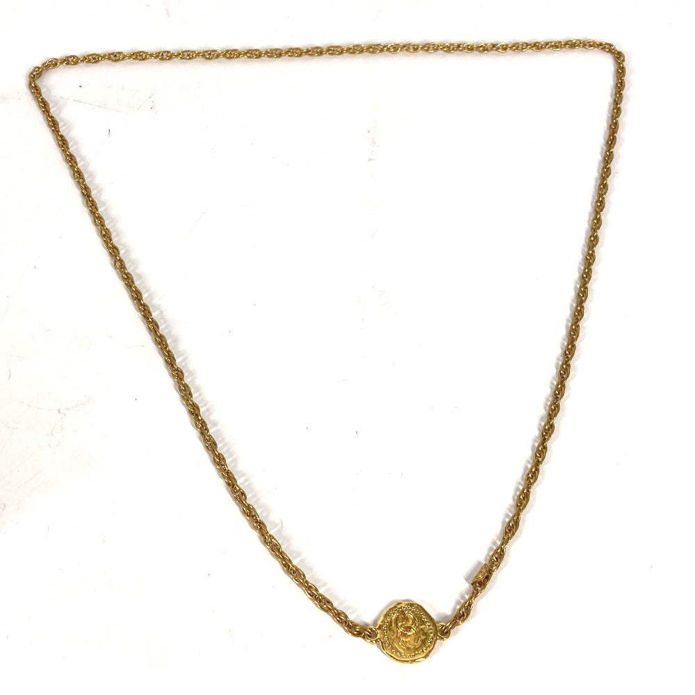 CHANEL Necklace metal gold vintage CC COCO Mark Coin Women Used Authentic