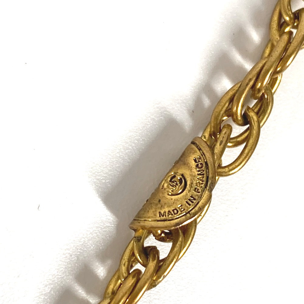 CHANEL Necklace metal gold vintage CC COCO Mark Coin Women Used Authentic
