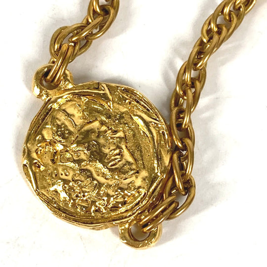 CHANEL Necklace metal gold vintage CC COCO Mark Coin Women Used Authentic