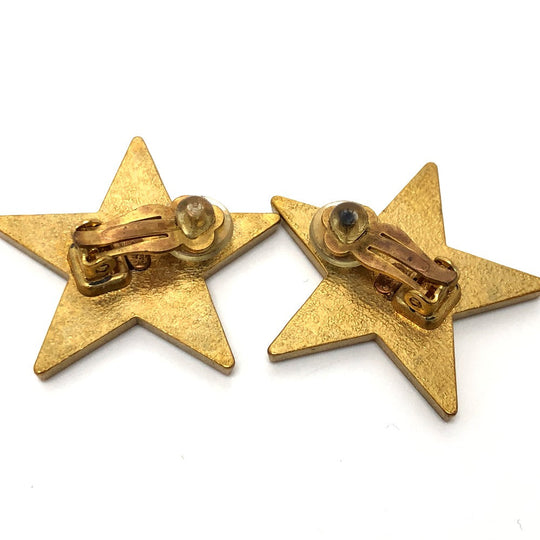 CHANEL Earring metal gold 01P Star CC COCO Mark Women Used Authentic