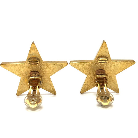 CHANEL Earring metal gold 01P Star CC COCO Mark Women Used Authentic