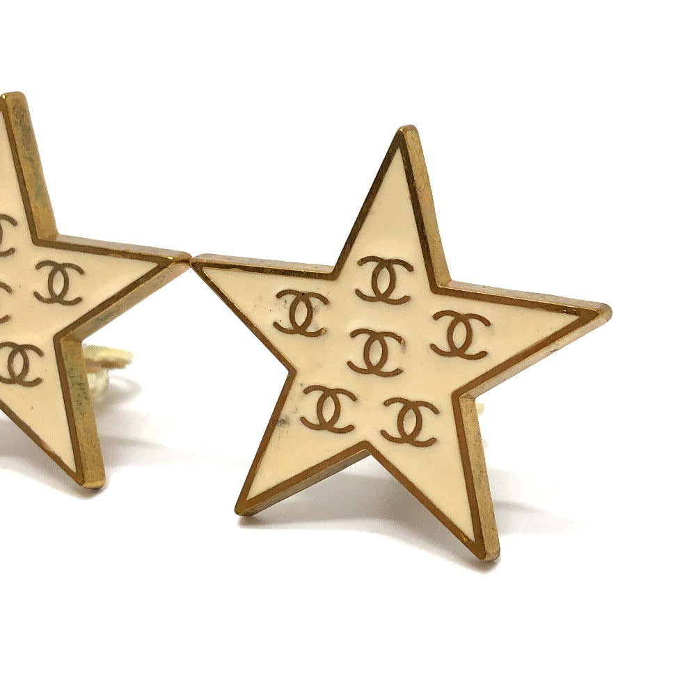 CHANEL Earring metal gold 01P Star CC COCO Mark Women Used Authentic
