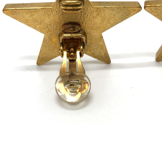 CHANEL Earring metal gold 01P Star CC COCO Mark Women Used Authentic